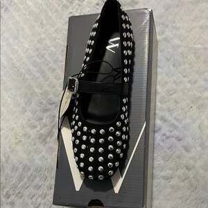 Worthington Women's Black Studded Flats